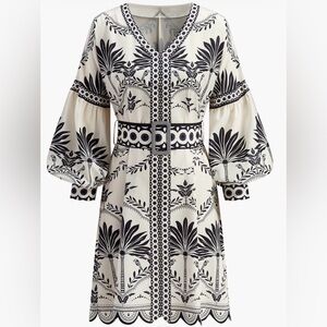 Elegant Black and White Patterned Dress